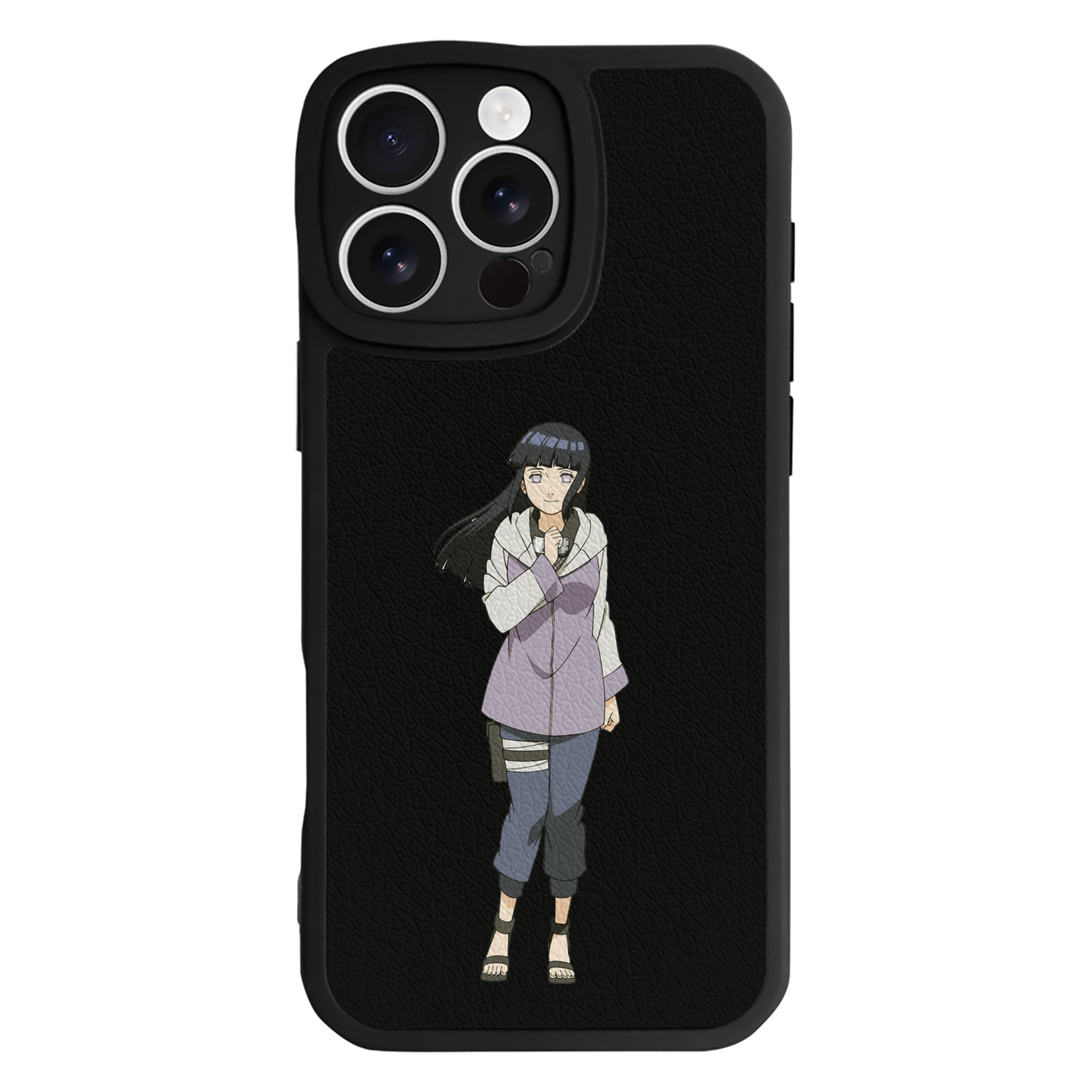 （画像用） NARUTO -ナルト- 日向ヒナタ Hyūga Hinata 【iPhone 16シリーズ対応】シリコンスマホケース（レザー調） 材質：シリコン